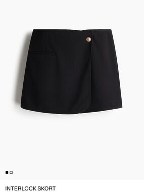 H&M Black Mini Skort with Gold Button